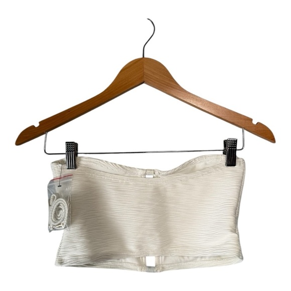 Carmen Marc Valvo Bandeau Crop Bikini Top - Wave Texture STYLE: C3S487 - Picture 5 of 12